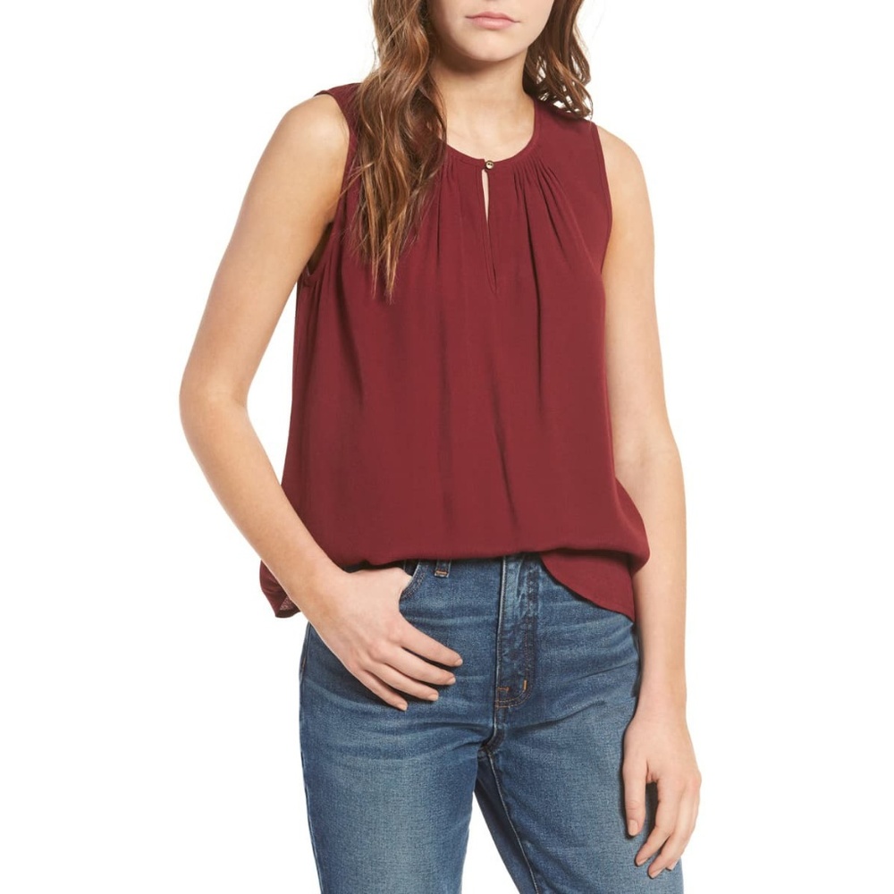 Madewell Crepe Keyhole Blouse XS
